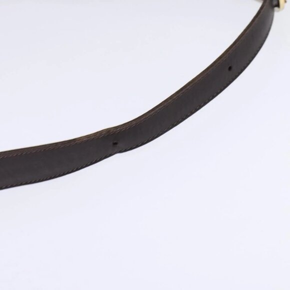 GUCCI Web Sherry Line Shoulder Bag Leather Dark Brown Gold Red Auth ep11429 - Picture 8 of 16